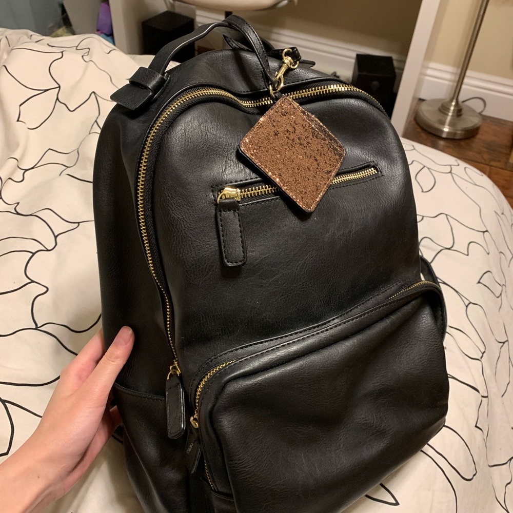 Madden Girl Black Medium Sized Leather Backpack